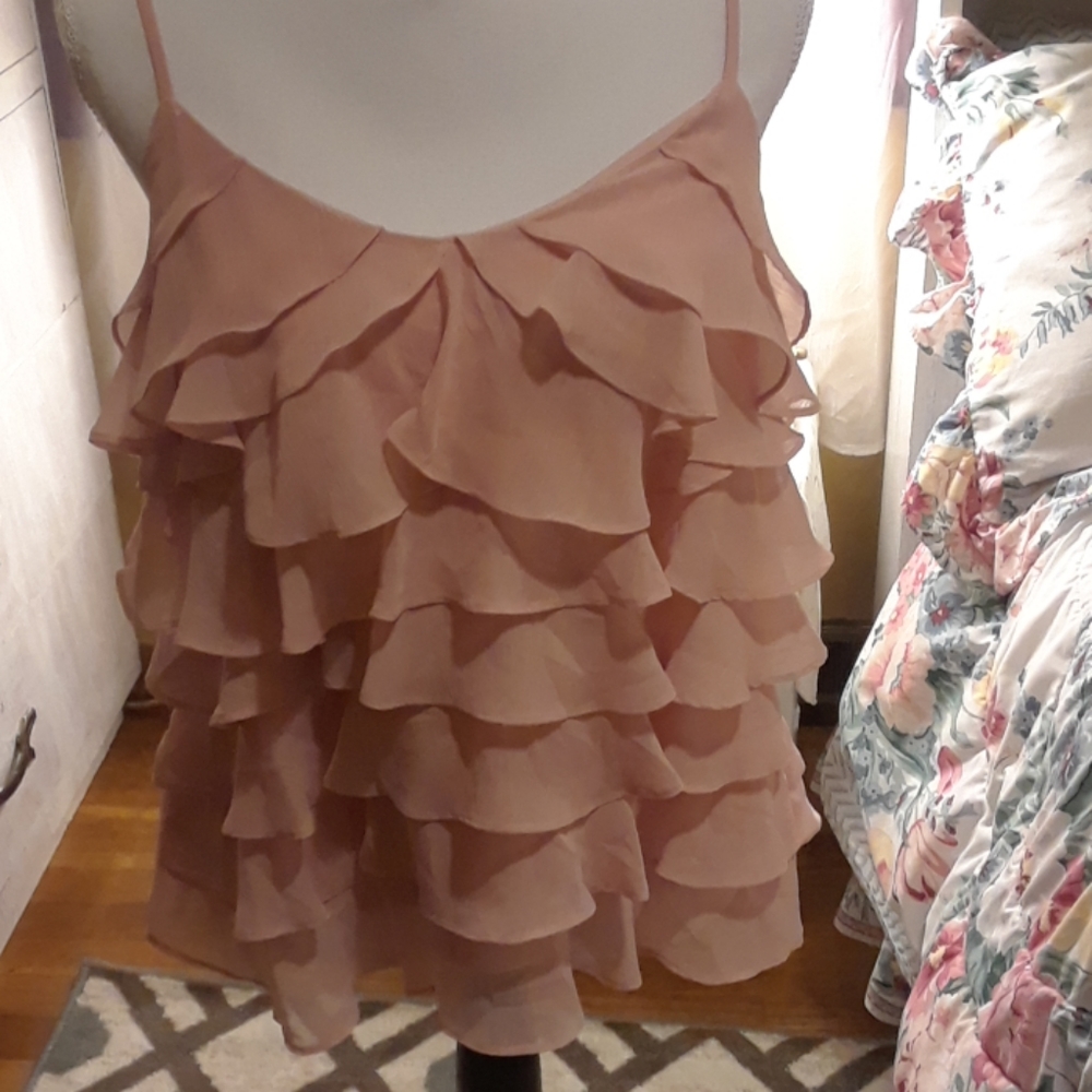 Ruffled spaghetti straps top